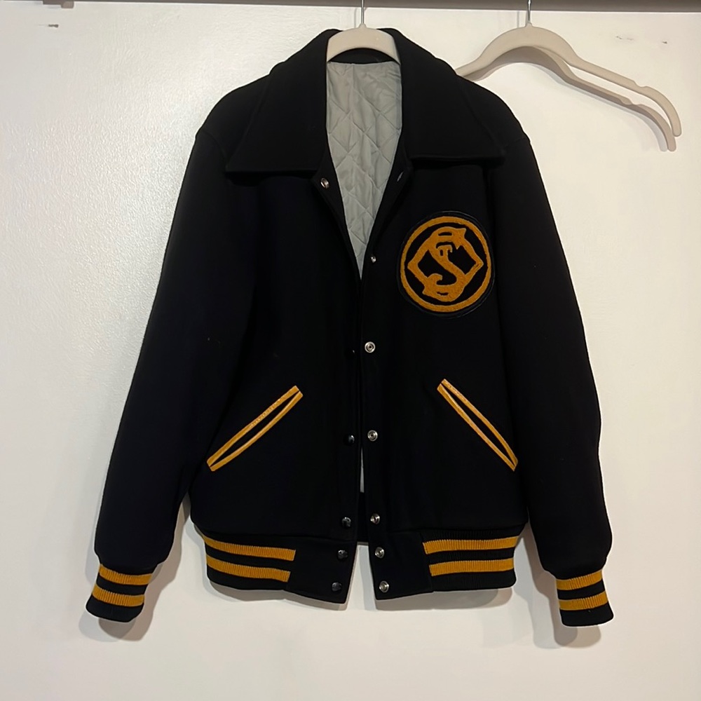 VTG black varsity jacket